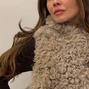 Neiman Marcus Mongolian Lamb Fur Vest NEW NWT Saks Qi Cashmere Designer S XS